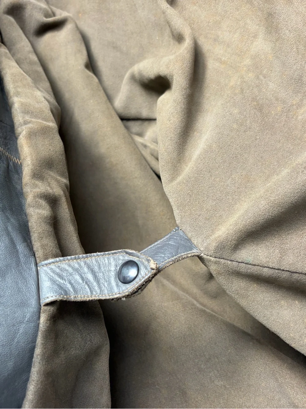 Rare German Leather Convertible Motorcycle Trench Coat WWII Era? Astor Hardware